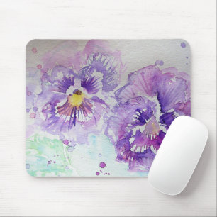 Lila Pansy-Blommigten blommor Musmatta Pad