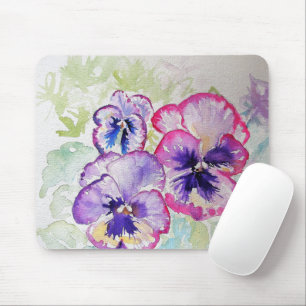 Lila Pansy-Blommigten blommor Musmatta Pad