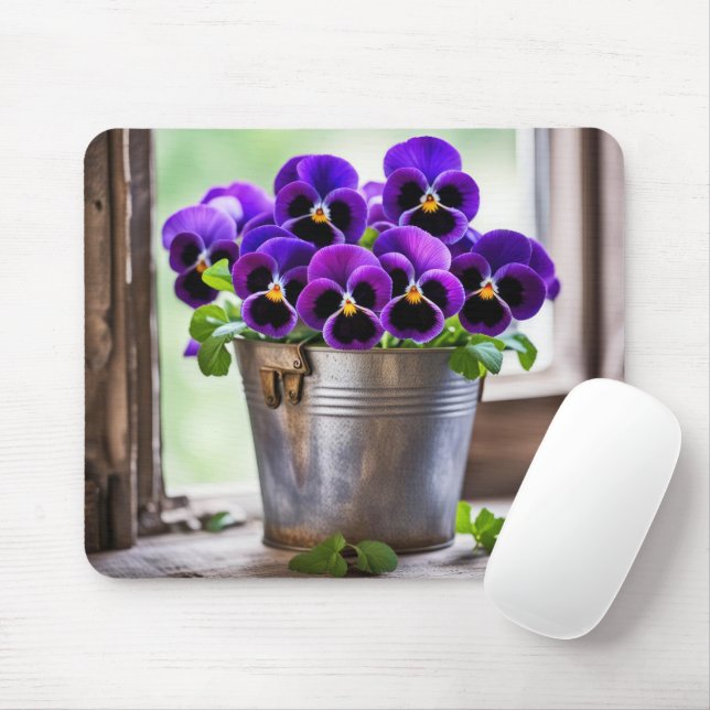 Lila Pansy Bouquet Musmatta (Med mus)