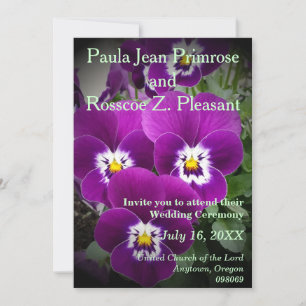 Lila Pansy Bröllop Inbjudningar