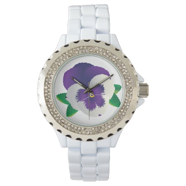 Lila Pansy eWatch Watch Watch Armbandsur (Framsida)