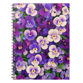 Lila Pansy Flower Anteckningsbok