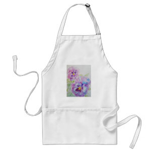 Lila Pansy Flower Blommigt Art Kkök Apron Förkläde