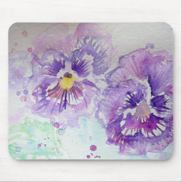 Lila Pansy Flower Blommigt Watercolor Paeing Musmatta