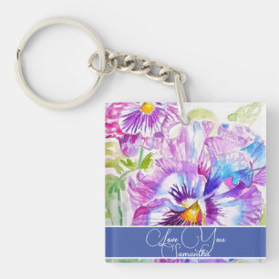 Lila Pansy Flower Blommigt Womans Namn Birthday