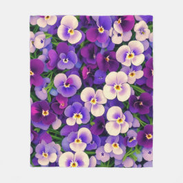 Lila Pansy Flower Fleecefilt