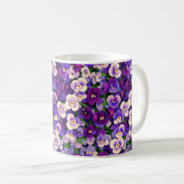 Lila Pansy Flower Kaffemugg
