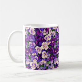 Lila Pansy Flower Kaffemugg