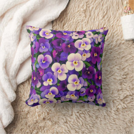 Lila Pansy Flower Kudde
