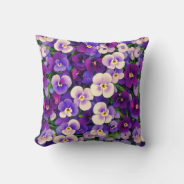 Lila Pansy Flower Kudde