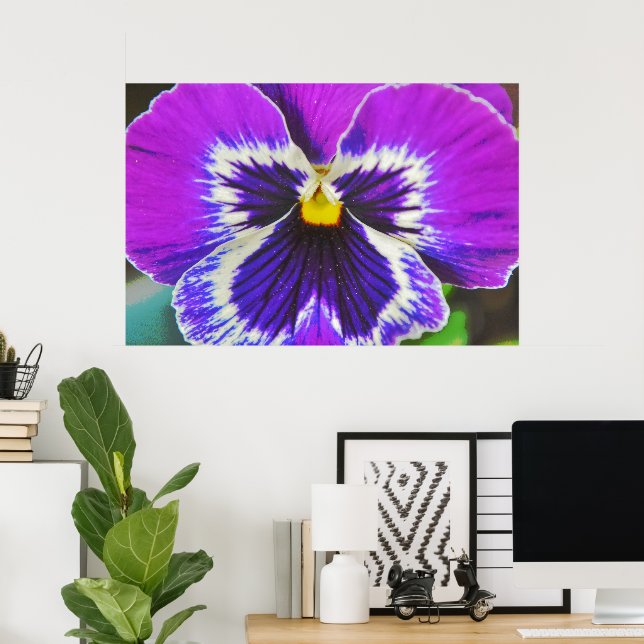 Lila Pansy Flower Poster Art (Hemmakontoret)