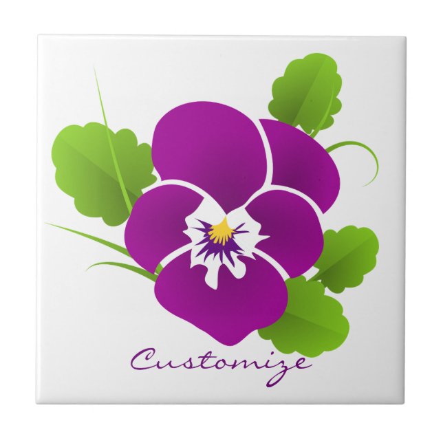 Lila Pansy Flower Thunder_Cove Kakelplatta (Framsidan)