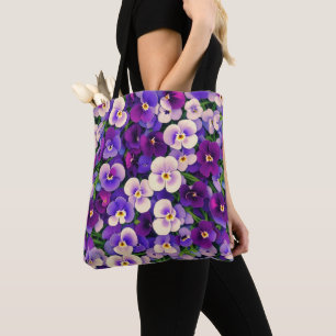 Lila Pansy Flower Tygkasse