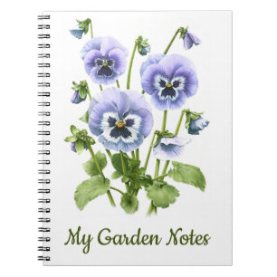 Lila Pansy Flowers Personlig Anteckningsbok