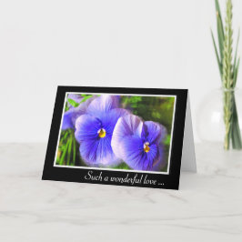 Lila Pansy-jubileumskort, frostigt fönster Kort