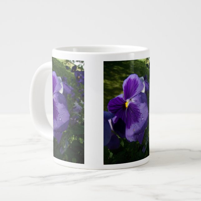 Lila Pansy Jumbo Mugg (Framsida vänster)