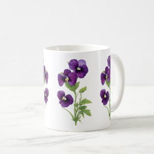 Lila Pansy Kaffemugg