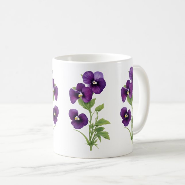 Lila Pansy Kaffemugg (Framsida höger)