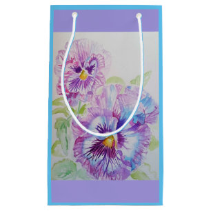 Lila Pansy lilac Watercolor blommigt Gift Bag