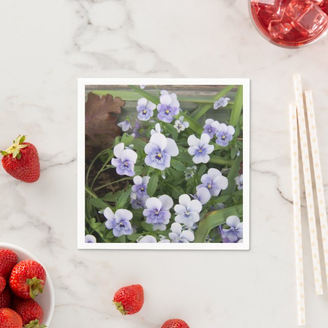 Lila Pansy Papper Napkins Pappersservett (Insitu)