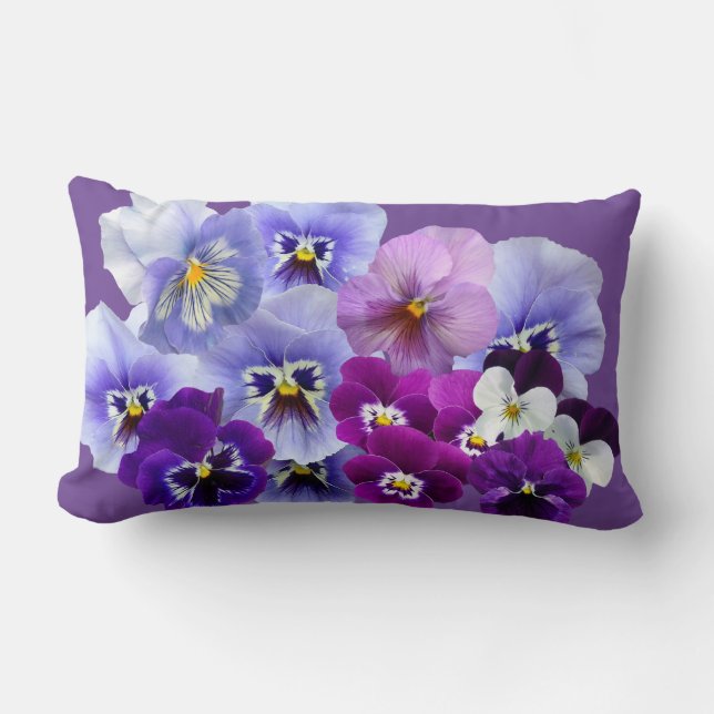 Lila Pansy Pillow Lumbarkudde (Framsida)