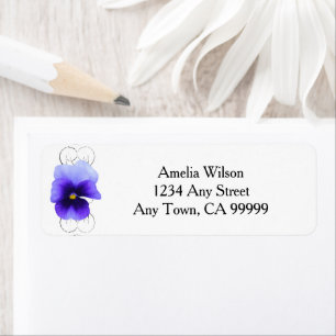 Lila Pansy Return-adressetikett Returadress Etikett