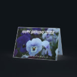 Lila Pansy Sentimental Dikt Sister födelsedag  Kort<br><div class="desc">Broder/Syster födelsedag. Ett fantastiskt hälsningskort för en syskon.</div>