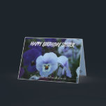 Lila Pansy Sentimental Dikt Sister födelsedag  Kort<br><div class="desc">Broder/Syster födelsedag. Ett fantastiskt hälsningskort för en syskon.</div>