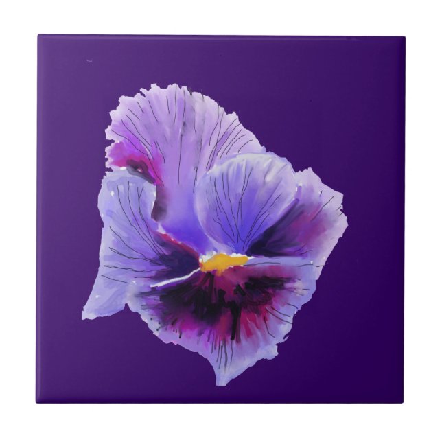 Lila Pansy Tile Kakelplatta (Framsidan)