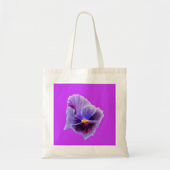 Lila Pansy tote Bag Tygkasse (Framsidan)