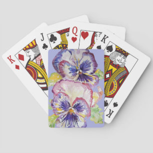 Lila Pansy Watercolor Flower-uppspelningskort ange Casinokort