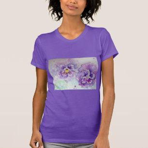 Lila Pansy Watercolor violet konst T Shirt