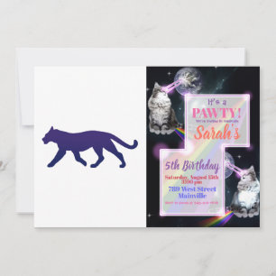 Lila pantersilhuett - Välj bakgrundsfärg Inbjudningar