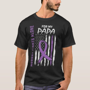 Lila Pappa Epilepsi Medvetenhet Amerikansk Flagga T Shirt