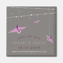 Lila Pappra tranor och Ljus för mejeriprodukter Sp Magnet