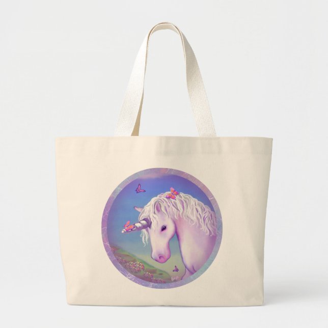 Lila Paradise Tote Bag Jumbo Tygkasse (Framsidan)