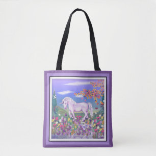 Lila Paradise Tote Bag Tygkasse