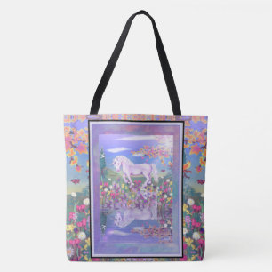 Lila Paradise Tote Bag Tygkasse