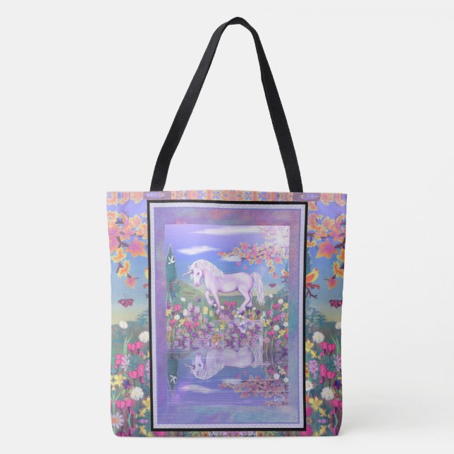 Lila Paradise Tote Bag Tygkasse (Framsida)
