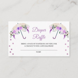 Lila Paraplla Diaper Raffle-höljeskort Tilläggskort