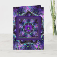 Lila paraply & hearts .7 födelsedagskort