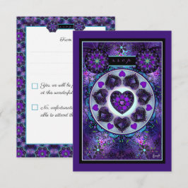 Lila paraply & Hearts .7 OSA Kort