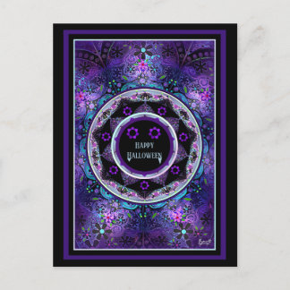 Lila paraply & hjärtan.7 vykort