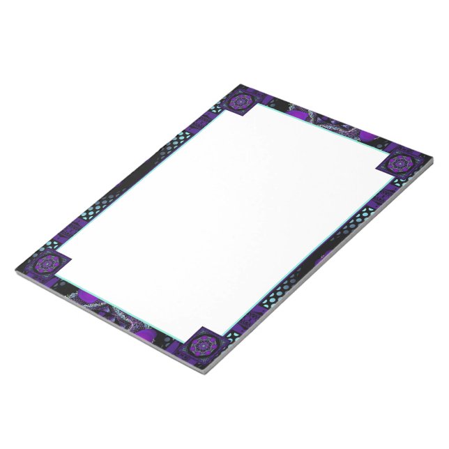 Lila paraply och hjärtan .7 anteckningsblock (Vinklad)