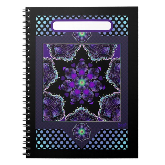 Lila paraply och hjärtan .7 anteckningsbok (Framsidan)