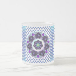 Lila paraply och hjärtan .7 frostad glasmugg