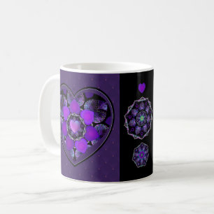 Lila paraply och hjärtan .7 kaffemugg