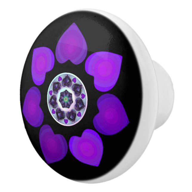 Lila paraply och hjärtan .7 knopp (Höger)