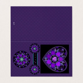 Lila paraply och hjärtan .7 kort