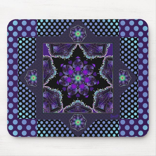 Lila paraply och hjärtan .7 musmatta (Framsidan)